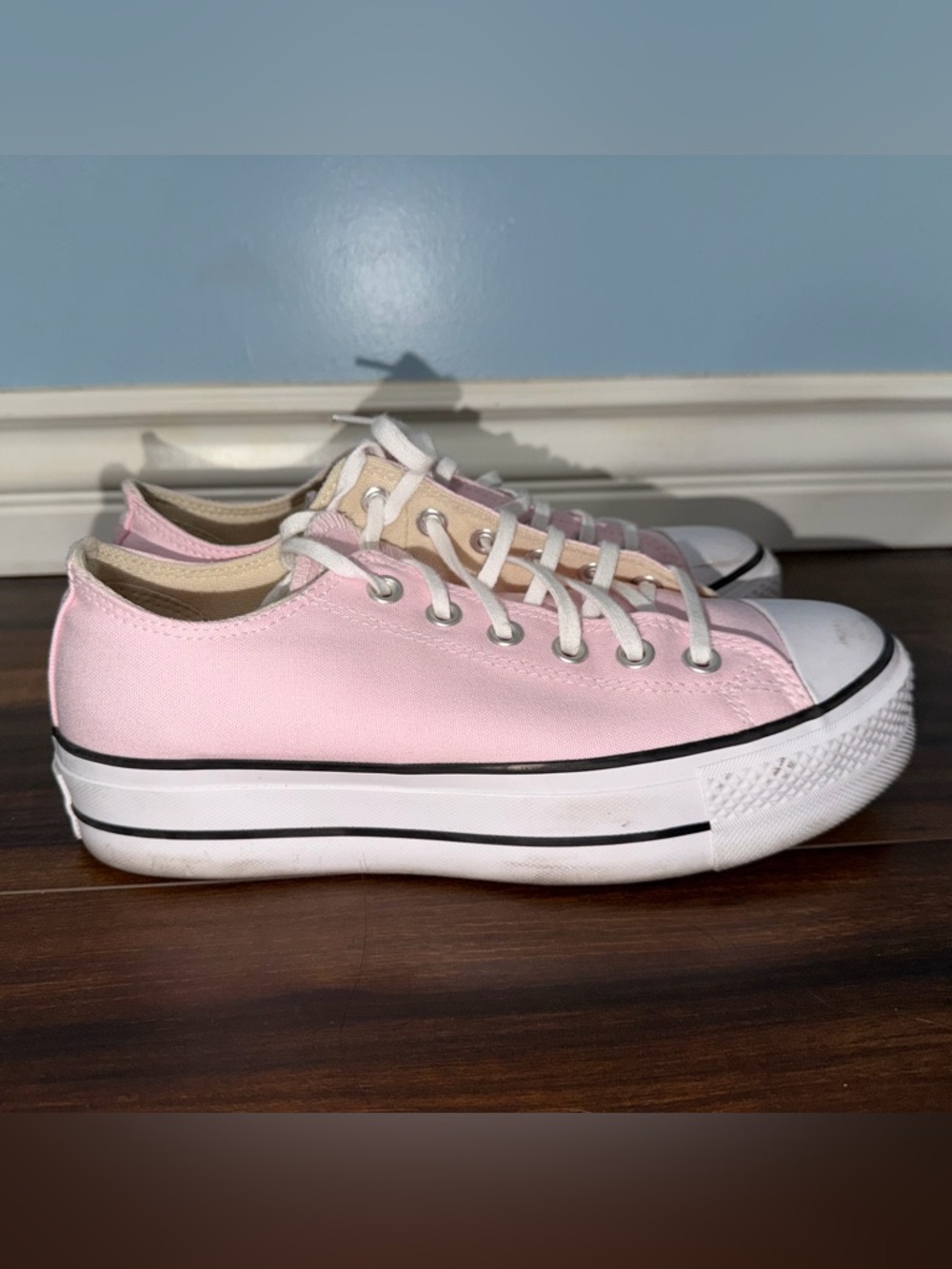 Converse Pink Low-Top Platform Canvas Sneakers